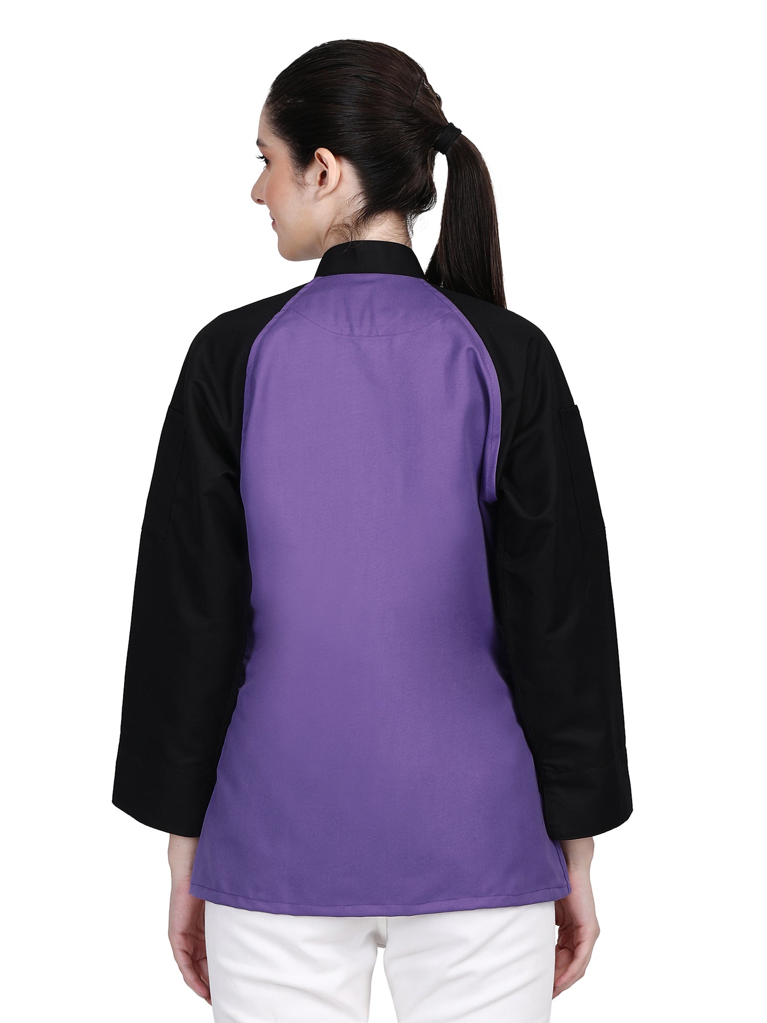 3/4 Sleeves New Chef Coat Jacket Uniform for women ideal for food service, Caterers and Culinary professional – Purple